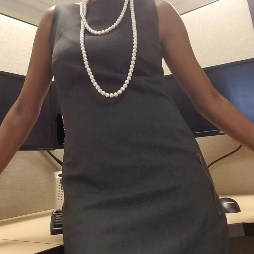 Charcoal gray size small career dress de.corp